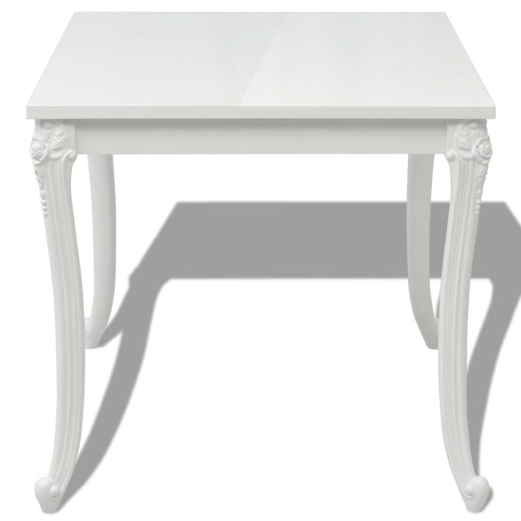 Dining Table 80x80x76 cm High Gloss White