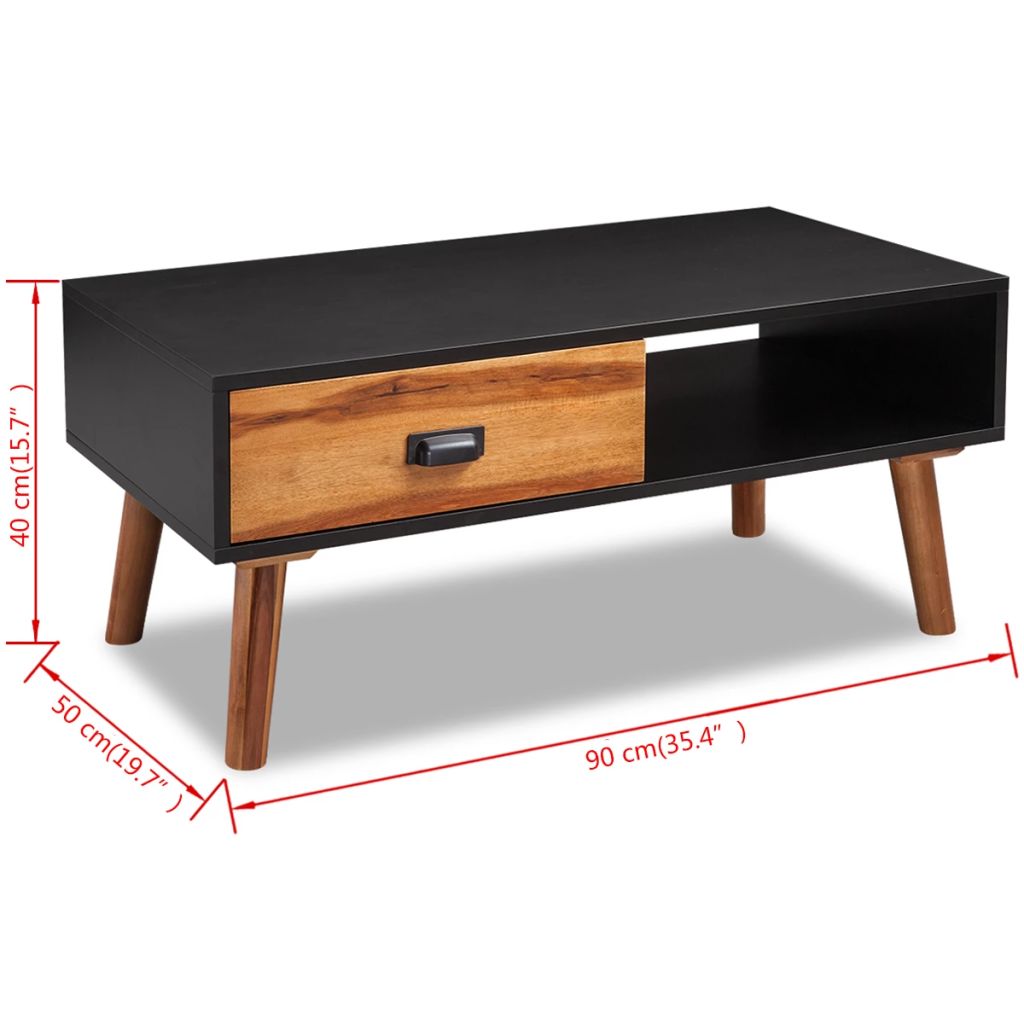 Solid Acacia Wood Coffee Table 90x50x40 cm