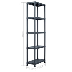 Storage Shelf Rack Black 125 kg 60x30x180 cm Plastic