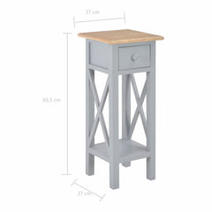 Side Table Grey 27x27x65.5 cm Wood