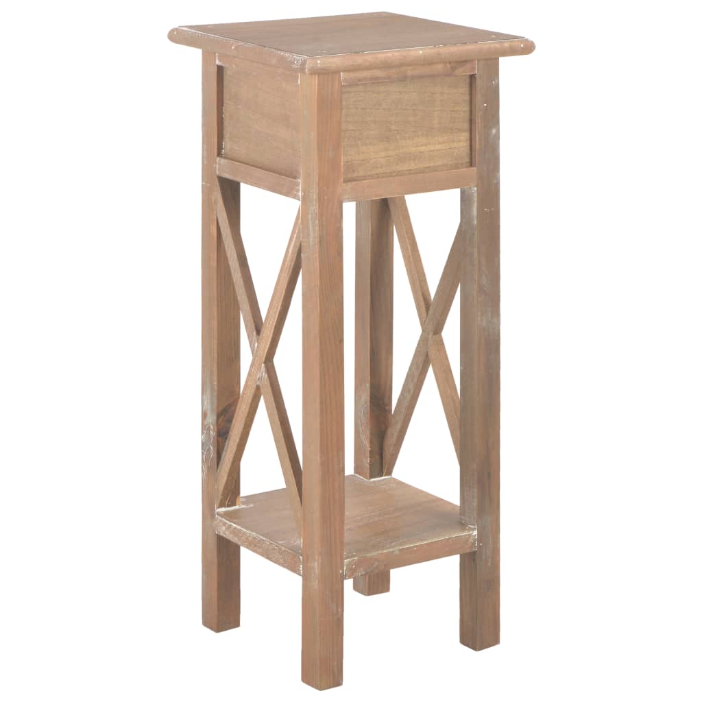 Side Table Brown 27x27x65.5 cm Wood