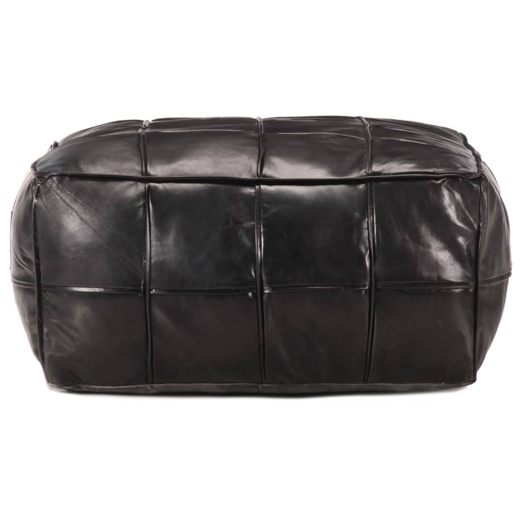 Pouffe Black 60x60x30 cm Genuine Goat Leather