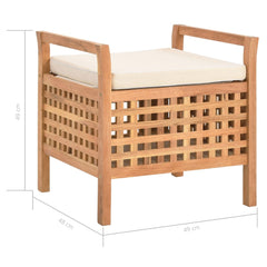 Storage Bench 49x48x49 cm Solid Walnut Wood