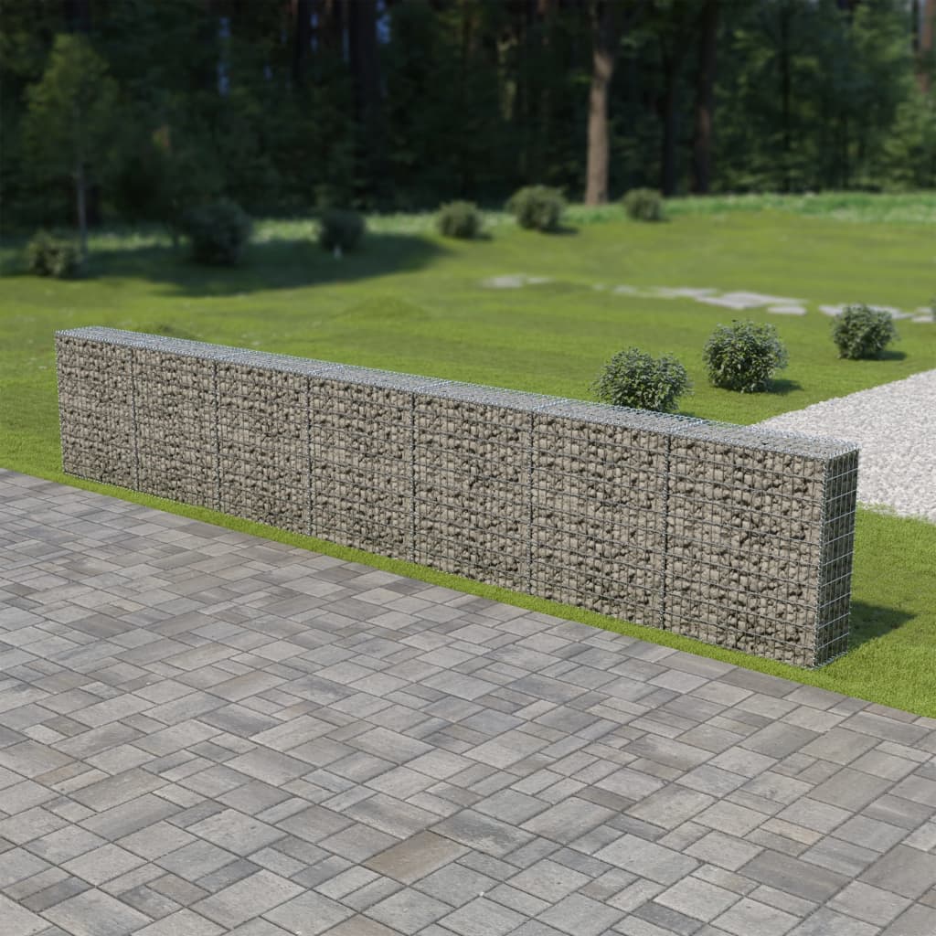 Gabion Wall with Covers Galvanised Steel 600x30x100 cm