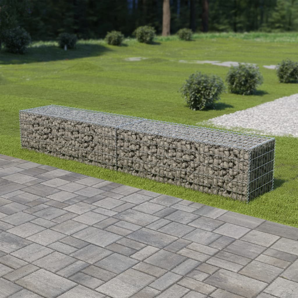 Gabion Wall with Covers Galvanised Steel 300x50x50 cm