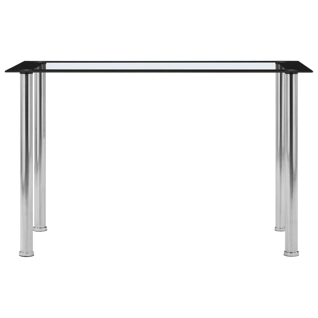 Dining Table Black and Transparent 120x60x75 cm Tempered Glass