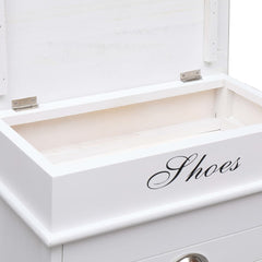 Shoe Cabinet White 50x28x98 cm Paulownia Wood