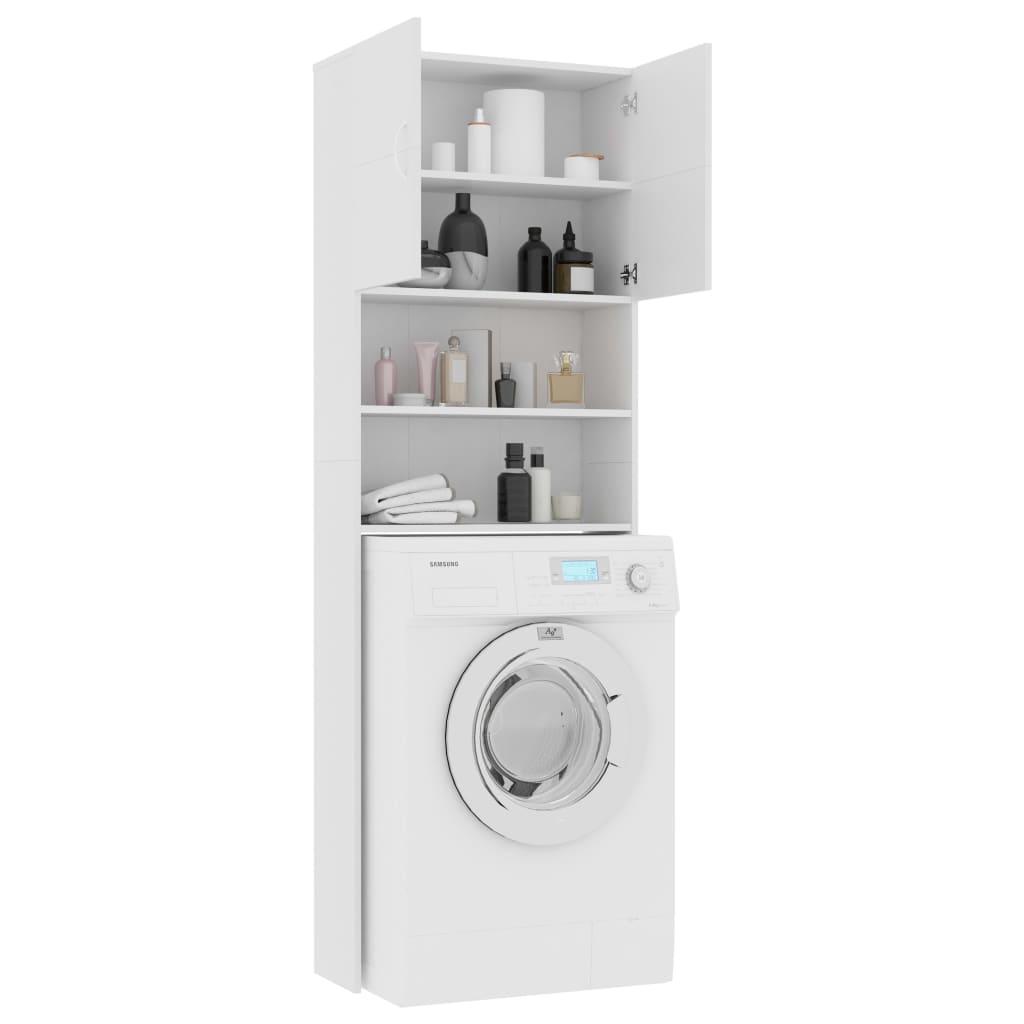 Washing Machine Cabinet White 64x25.5x190 cm Chipboard