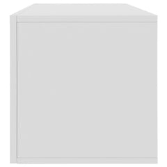 Vinyl Storage Box White 71x34x36 cm Chipboard