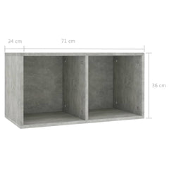 Vinyl Storage Box Concrete Grey 71x34x36 cm Chipboard