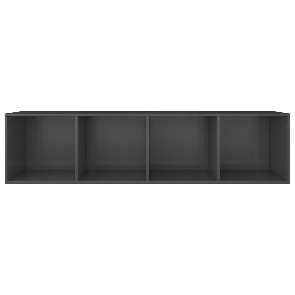 Book Cabinet/TV Cabinet High Gloss Grey 36x30x143 cm Chipboard