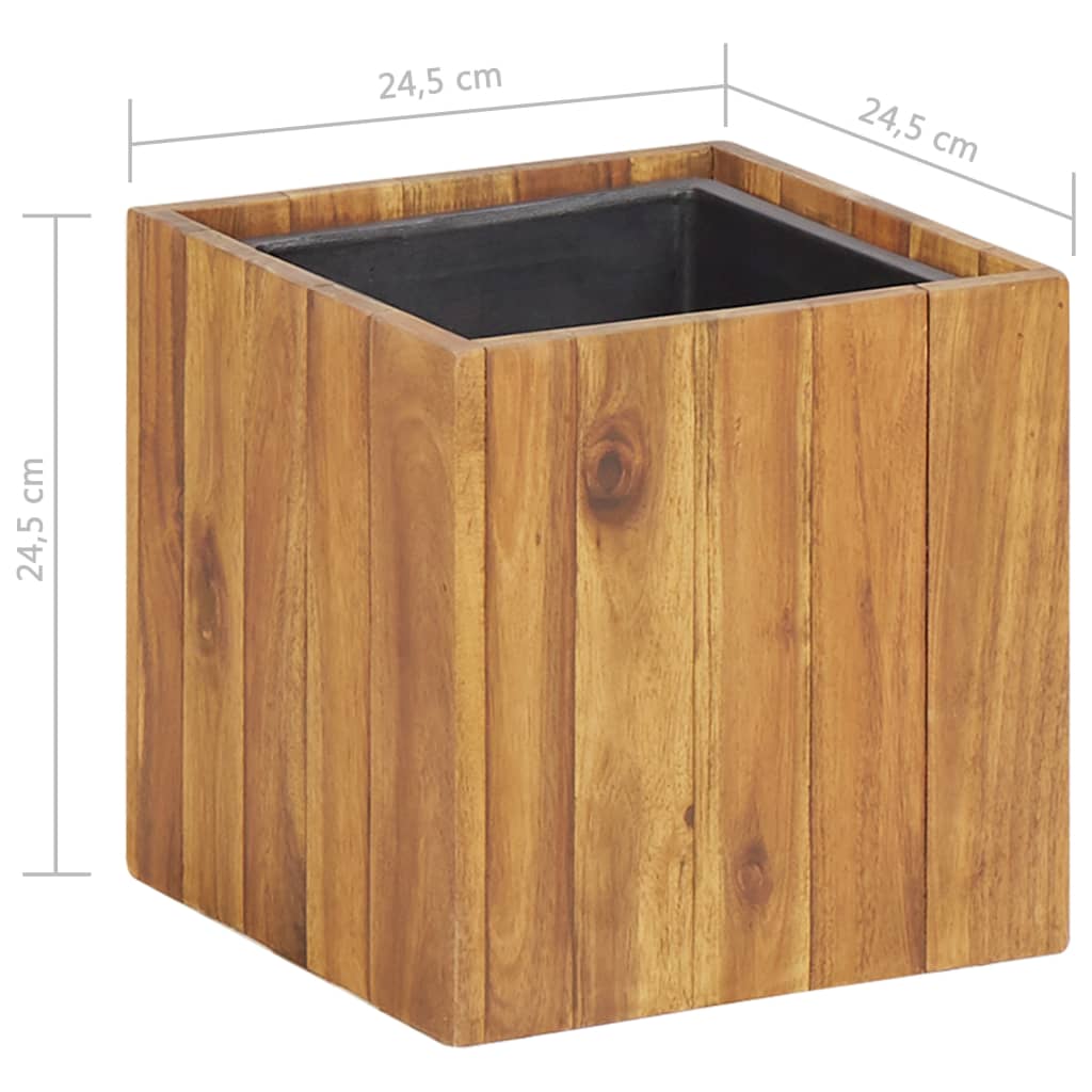 Garden Raised Bed Pot 24.5x24.5x24.5 cm Solid Acacia Wood