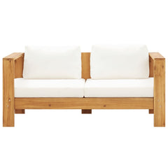 vidaXL Garden Sofa with Cushion 140 cm Solid Acacia Wood Cream White