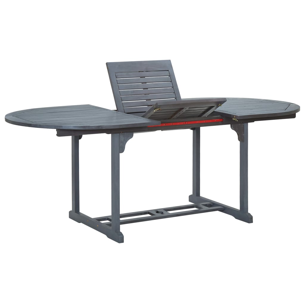 vidaXL Garden Table Grey 200x100x74 cm Solid Acacia Wood