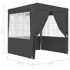 vidaXL Professional Party Tent with Side Walls 2.5x2.5 m Anthracite 90 g/mÂ²
