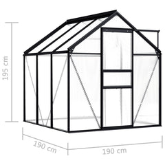 vidaXL Greenhouse Anthracite Aluminium 3.61 mÂ²