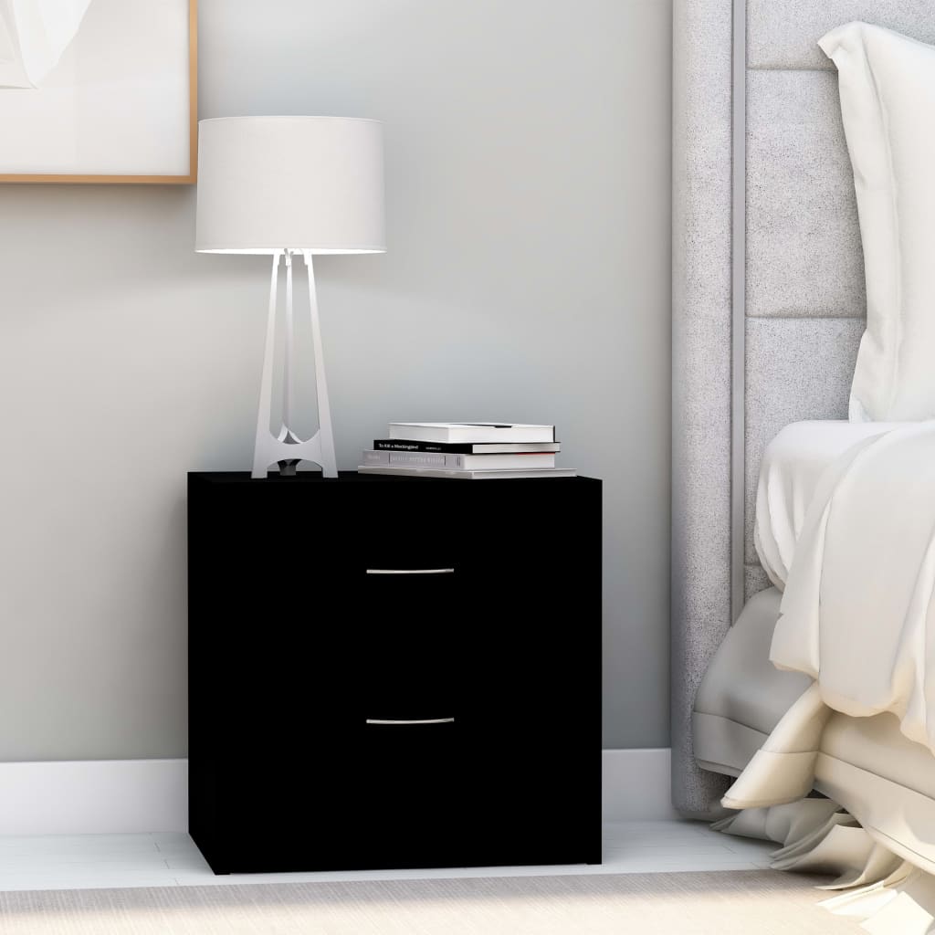 Bedside Cabinets 2 pcs Black 40x30x40 cm Chipboard