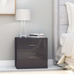 Bedside Cabinets 2 pcs High Gloss Grey 40x30x40 cm Chipboard
