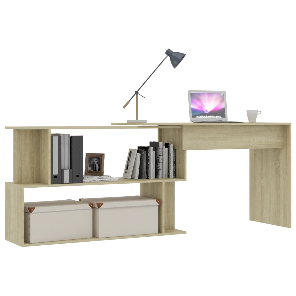 Corner Desk Sonoma Oak 200x50x76 cm Chipboard