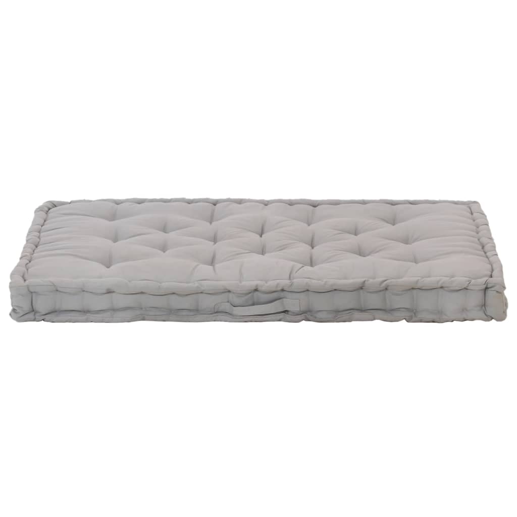 vidaXL Pallet Floor Cushion Cotton 120x80x10 cm Grey