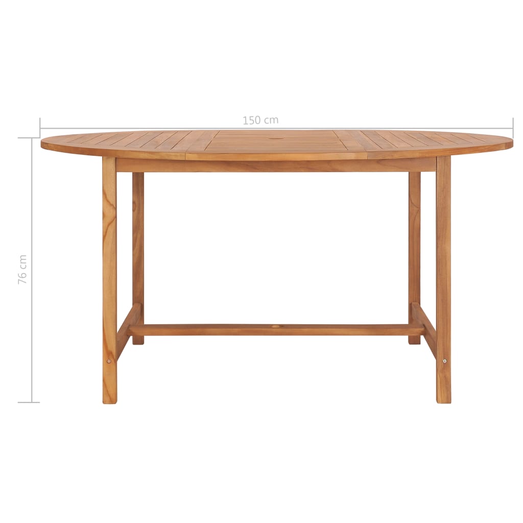 Garden Table 150x76 cm Solid Teak Wood