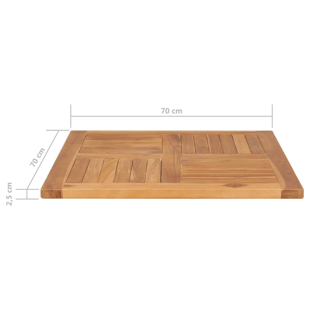 Table Top Solid Teak Wood 70x70x2.5 cm