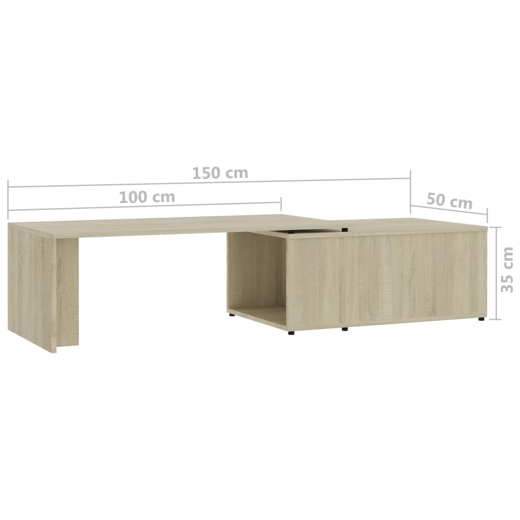 Coffee Table Sonoma Oak 150x50x35 cm Chipboard