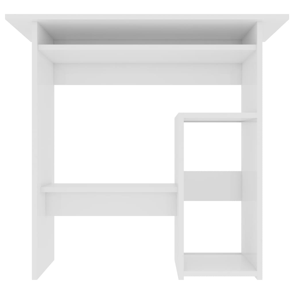Desk High Gloss White 80x45x74 cm Chipboard