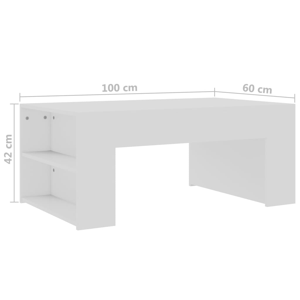 Coffee Table White 100x60x42 cm Chipboard