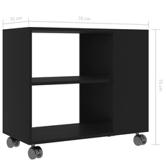 Side Table Black 70x35x55 cm Chipboard