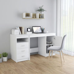 Desk White 140x50x76 cm Chipboard
