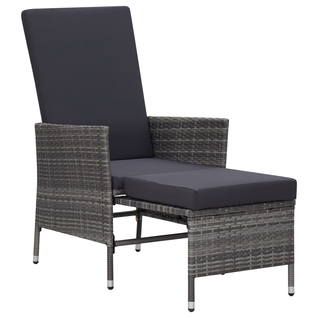 vidaXL 2 Piece Garden Lounge Set with Cushions Poly Rattan Grey