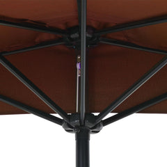 vidaXL Balcony Parasol with Aluminium Pole Terracotta 270x135x245 cm Half