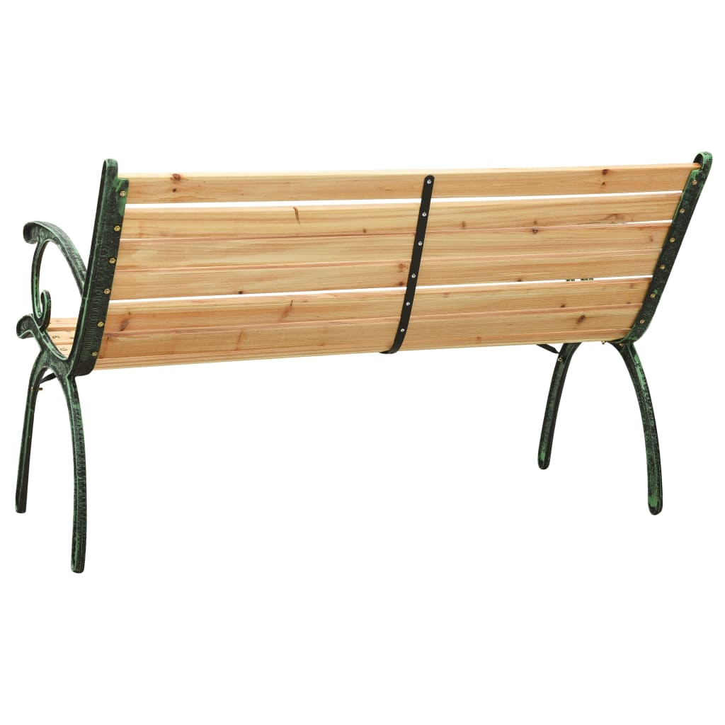 vidaXL Garden Bench 123 cm Cast Iron and Solid Firwood
