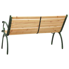 vidaXL Garden Bench 123 cm Cast Iron and Solid Firwood