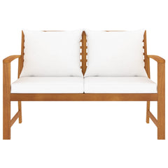 vidaXL Garden Bench 120 cm with Cream Cushion Solid Acacia Wood