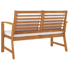 vidaXL Garden Bench 120 cm with Cream Cushion Solid Acacia Wood