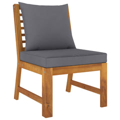 vidaXL Sectional Middle Sofa with Dark Grey Cushion Solid Acacia Wood
