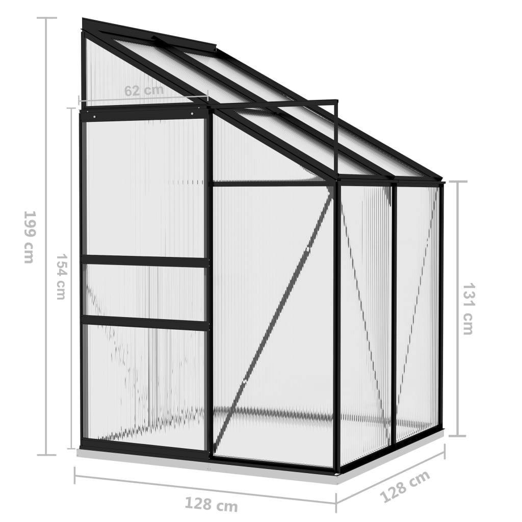 vidaXL Greenhouse Anthracite Aluminium 2.7 mÂ³