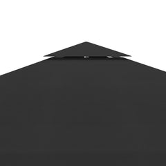 vidaXL 2-Tier Gazebo Top Cover 310 g/mÂ² 3x3 m Black