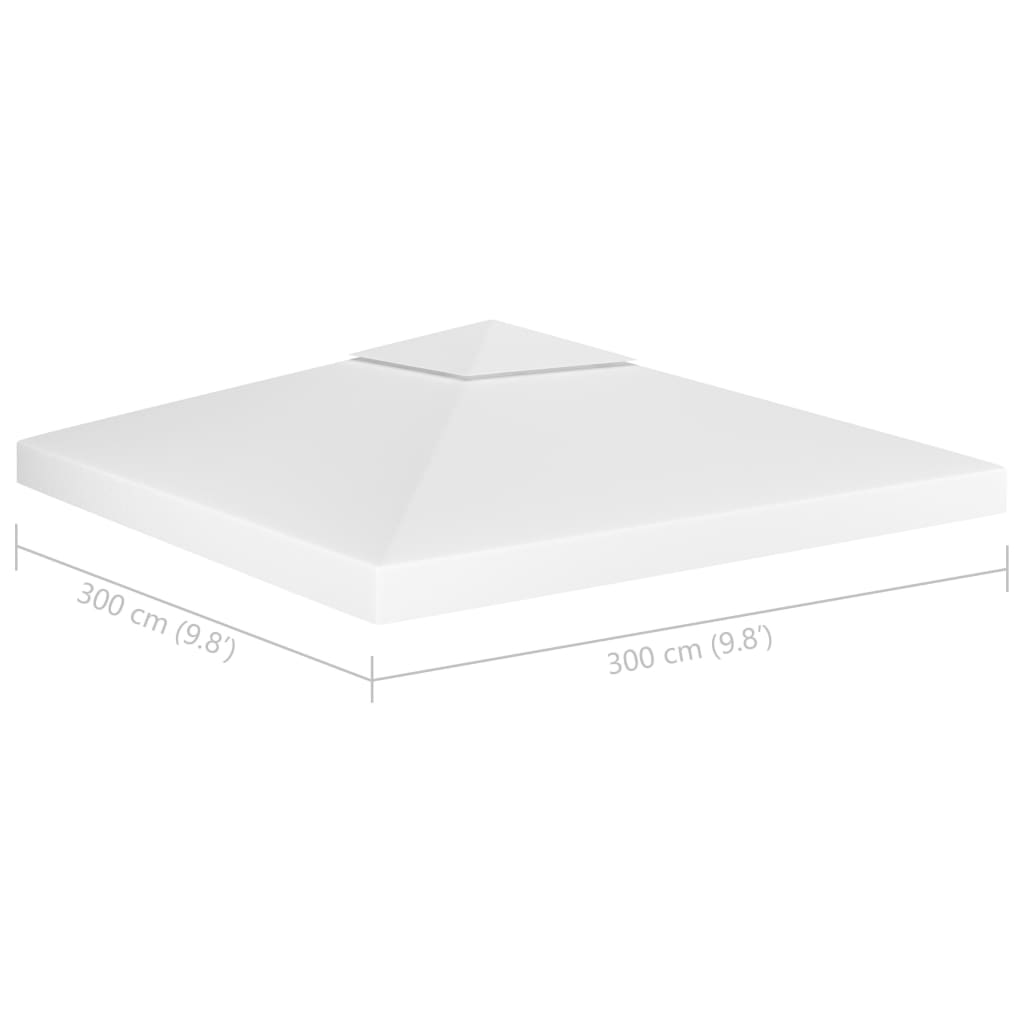 vidaXL 2-Tier Gazebo Top Cover 310 g/mÂ² 3x3 m White