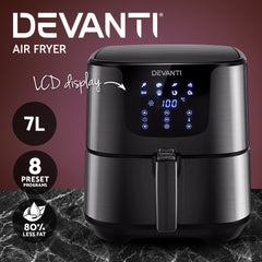 Devanti Air Fryer 7L LCD Fryers Black