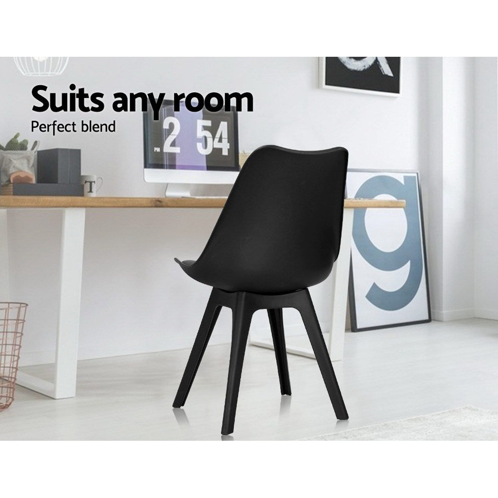 Artiss Dining Chairs Set of 4 Black Leather Luna