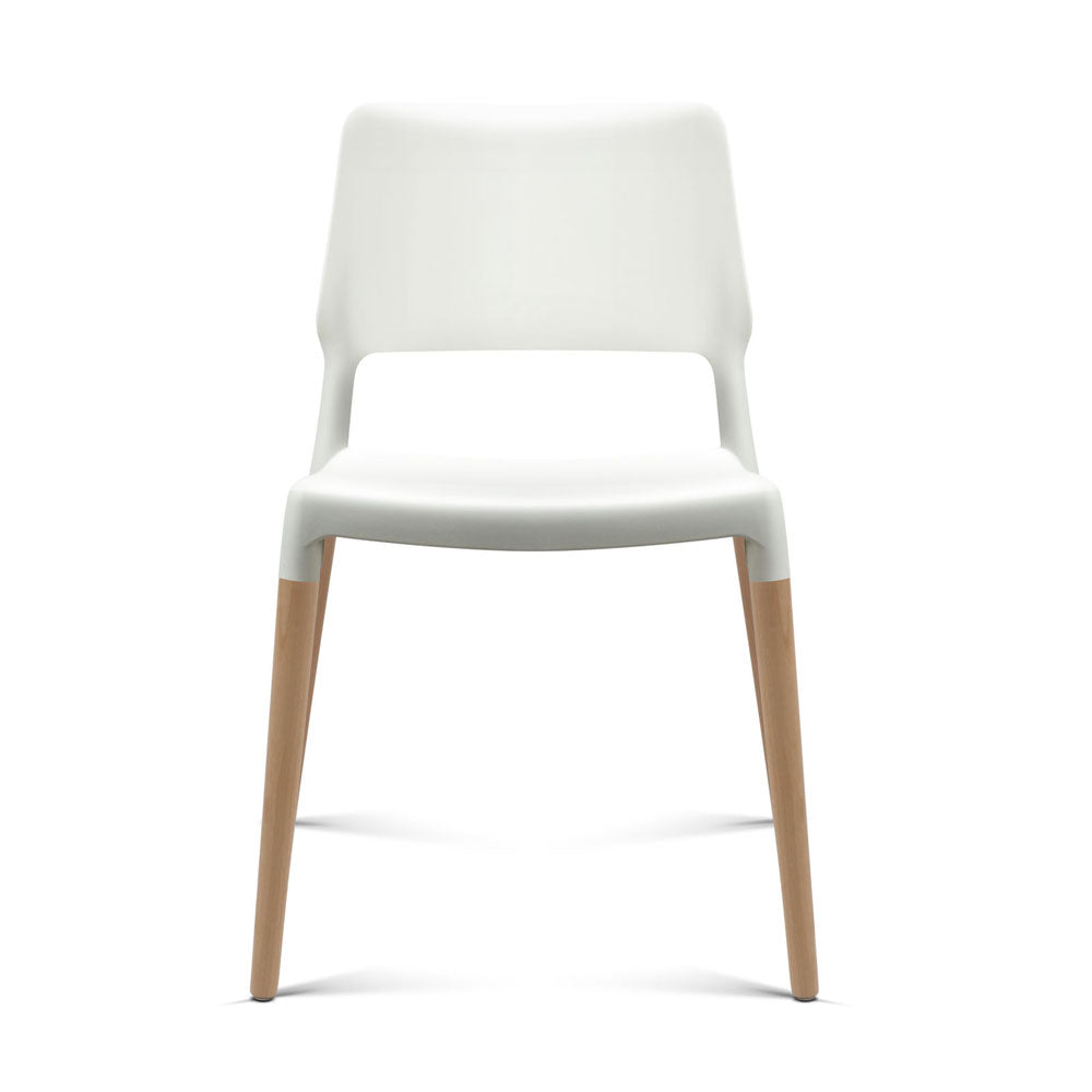 Artiss Dining Chairs Set of 4 Plastic Wooden Stackable White