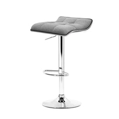 Artiss 2x Bar Stools Linen Padded Gas Lift