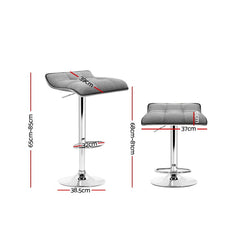 Artiss 2x Bar Stools Linen Padded Gas Lift