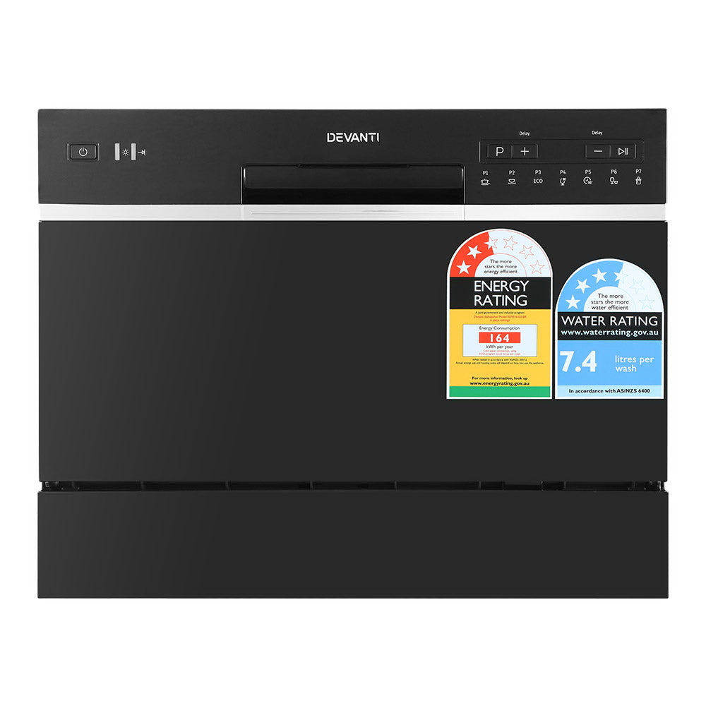 Devanti 6 Place Settings Benchtop Dishwasher Black