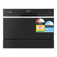 Devanti 6 Place Settings Benchtop Dishwasher Black