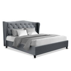 Artiss Bed Frame Double Size Grey PIER