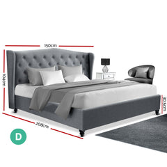 Artiss Bed Frame Double Size Grey PIER